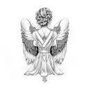 angel on a rocking chair  tattoo design idea