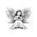 angel on a rocking chair  tattoo design idea