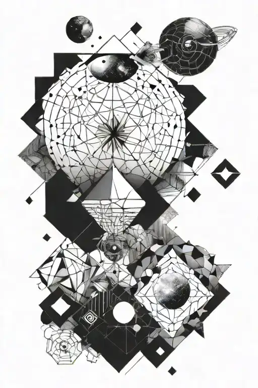 geometry patterns universe inspired symbols math  tattoo design idea