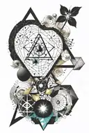 geometry patterns universe inspired symbols math  tattoo design idea