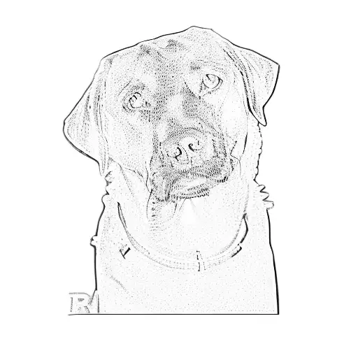 a black labrador retriever tattoo design idea