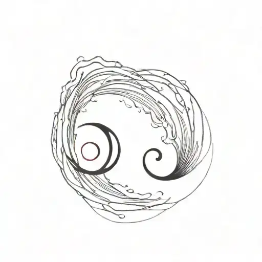 two ocean waves with the form of the letter S tattoo design idea