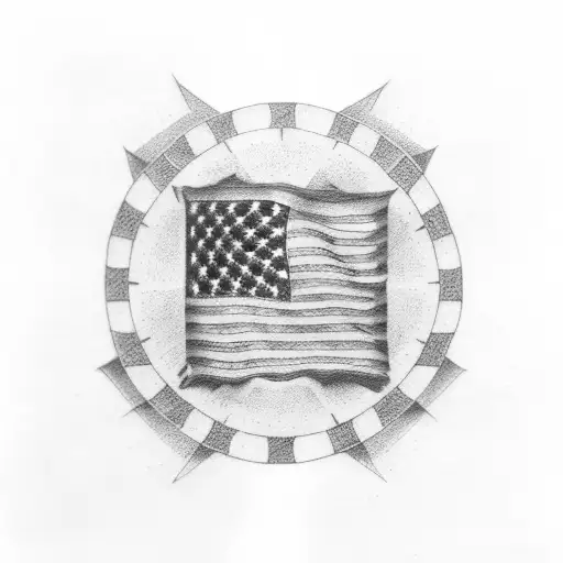 ethiopian and american flag crossed tattoo design idea