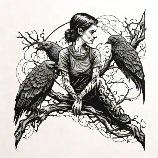 depression alone tattoo design idea