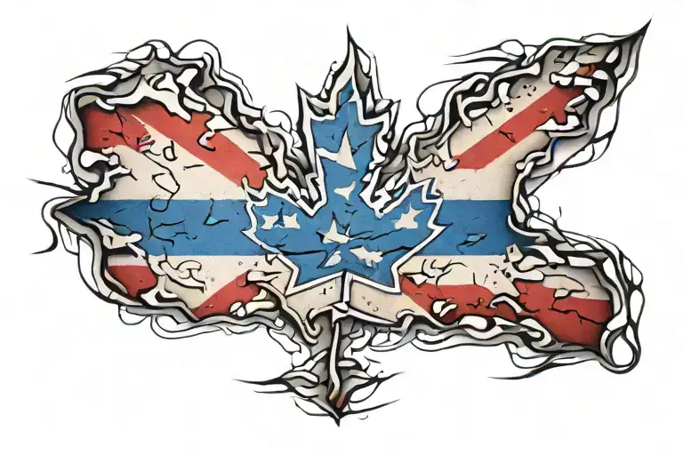 canada flag tattoo design idea