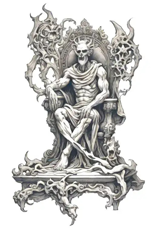 hades underworld on throne made tattoo design idea