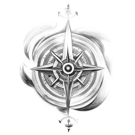 Create an arm tattoo with the warrior goddess, a compass, three moons and other elements that complement each other tattoo design idea