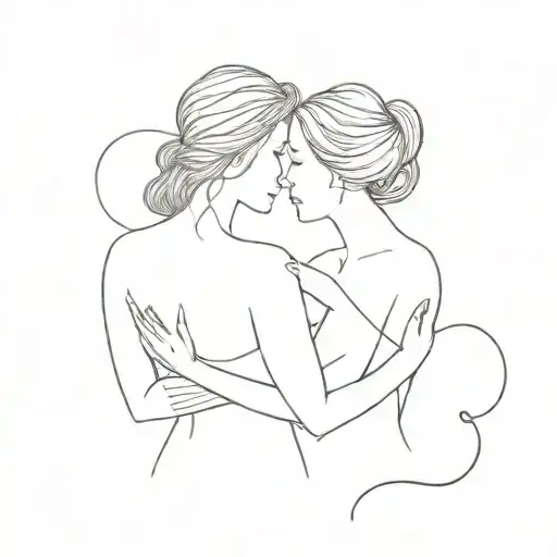 complicated mother daughter relationship  tattoo design idea