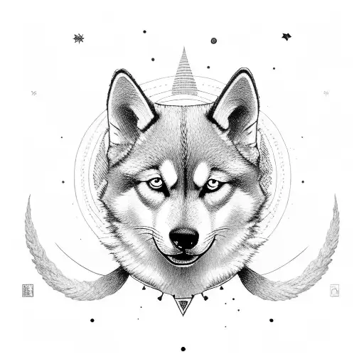 the little prince with husky tattoo design idea