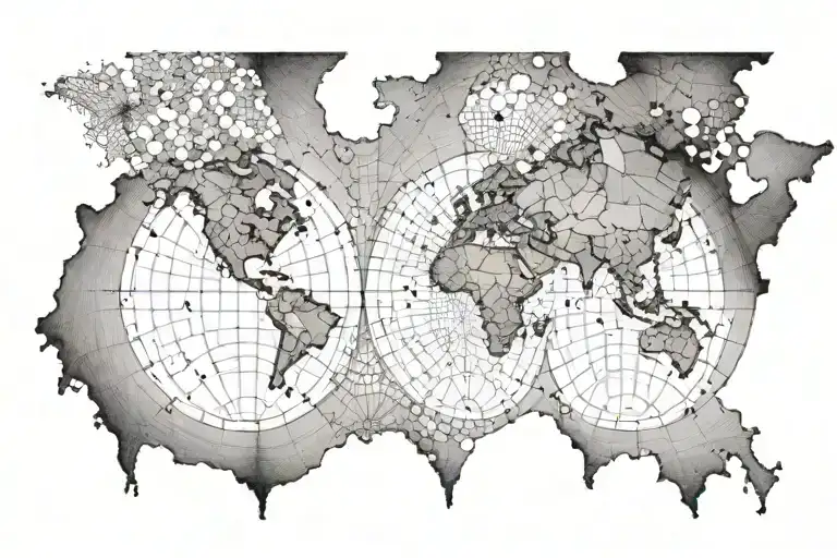 map coordinates wrapped tattoo design idea