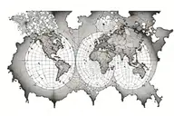 map coordinates wrapped tattoo design idea