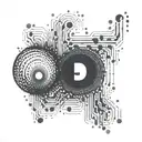 An abstract binary code tattoo with a semicolon cleverly hidden within the code tattoo design idea