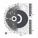 An abstract binary code tattoo with a semicolon cleverly hidden within the code tattoo design idea