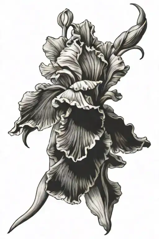 bearded iris battlefield  tattoo design idea