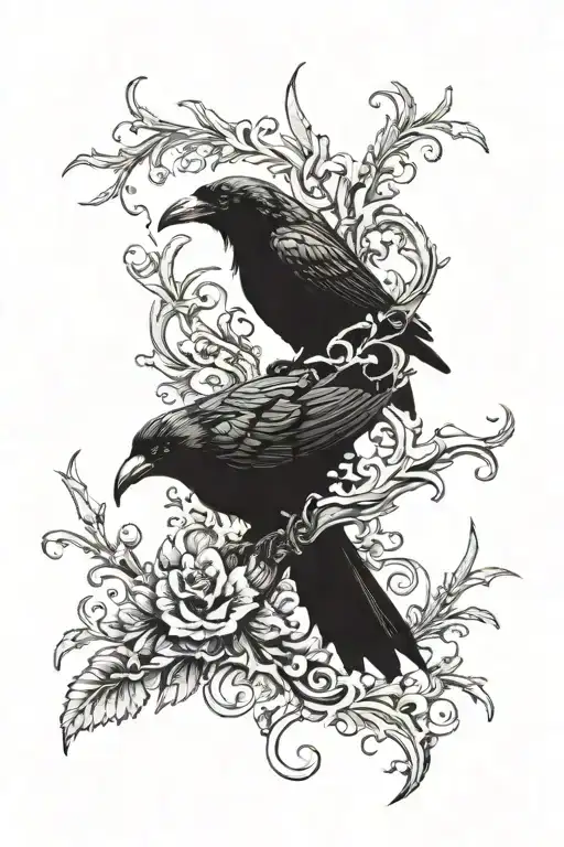 raven tattoo design idea