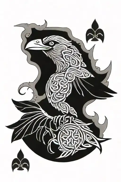 Celtic Raven  tattoo design idea