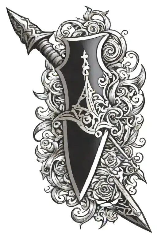 halberd tattoo design idea
