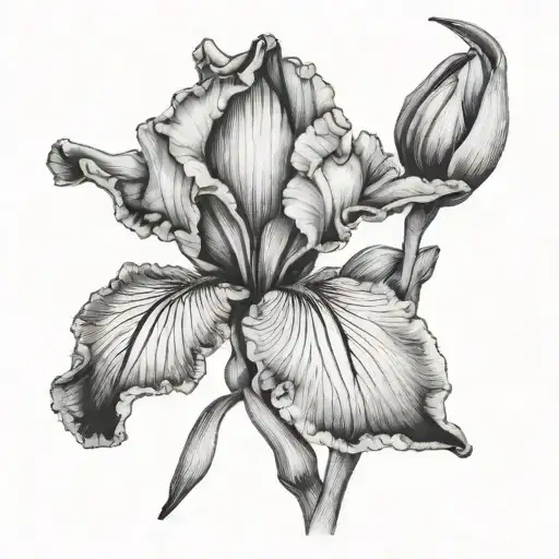 bearded iris sky tattoo design idea