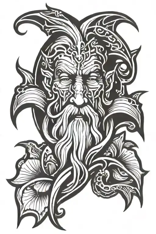 bearded iris gandalf tattoo design idea