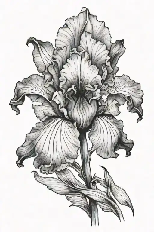 bearded iris Saruman tower  tattoo design idea