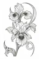 bearded iris moonlight tattoo design idea