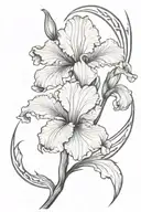 bearded iris moonlight tattoo design idea