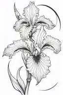 bearded iris moonlight tattoo design idea