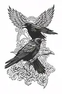raven tattoo design idea