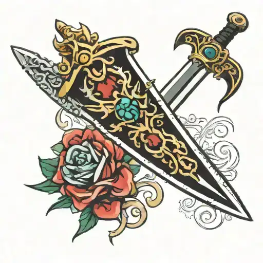 Rohan sword inside a coronet tattoo design idea
