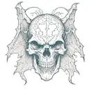 bat's scull without wings tattoo design idea