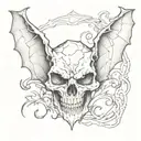 bat's scull without wings tattoo design idea