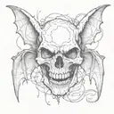 bat's scull without wings tattoo design idea