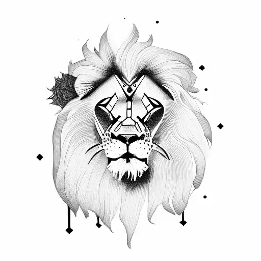 lion made from Bible verses tattoo design idea