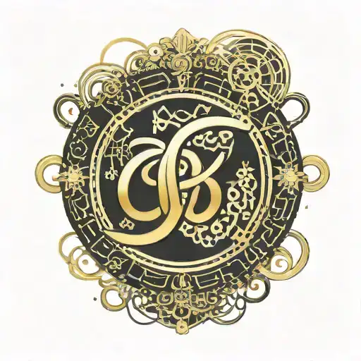 gold infinity symbol on a black background with the name Lucas on the infinity symbol tattoo design idea