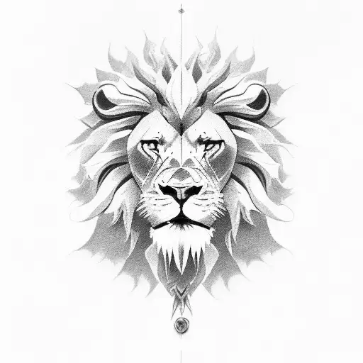 taurus and lion tattoo design idea