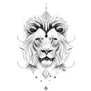 taurus and lion tattoo design idea