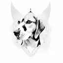 beagle with an angle ring tattoo design idea
