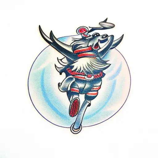 team of mules pulling door off hinges tattoo design idea