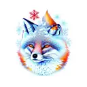 snow fox 3 tattoo design idea