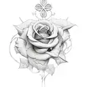 a  cross with rose vines  tattoo design idea