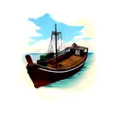 boat tattoo design idea