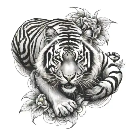 tiger crawling fore arm tattoo tattoo design idea