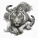 tiger crawling fore arm tattoo tattoo design idea