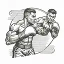pro boxer throwing a punch tattoo design idea