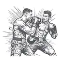 pro boxer throwing a punch tattoo design idea