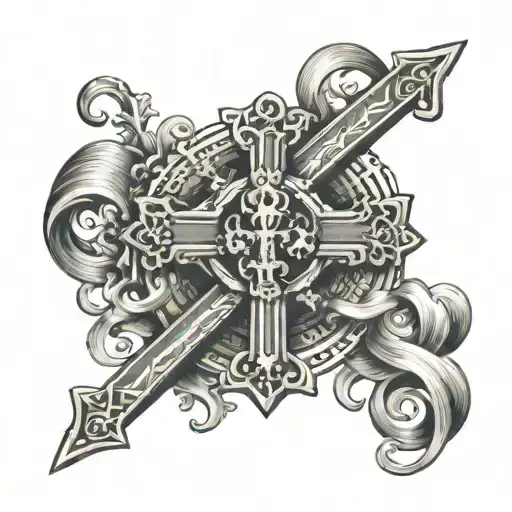 cross on bicep with revelation 17:14  tattoo design idea