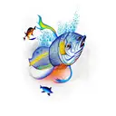 Marlín fish tattoo design idea