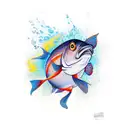 Marlín fish tattoo design idea