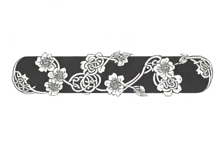 celtic knot with flowers   tattoo design idea