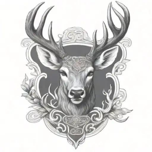 celtic deer head tattoo design idea